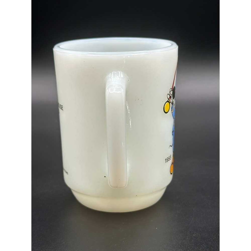 Vintage Anchor Hocking Mickey Mouse Club 1955 Milk Glass Mug Pepsi Collector - Picture 6 of 10